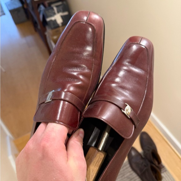 Ferragamo Men's light burgundy Leather Loafers - Picture 2 of 6